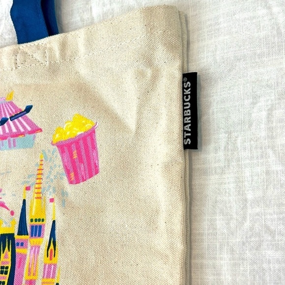 NWT Disney Parks Starbucks Magic Kingdom Discovery Series Canvas Tote WDW - Picture 8 of 17